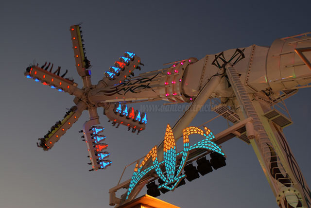 Image of Air illuminating in the early evening at Newcastle Hoppings